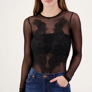 Sheer Floral Lace Bodysuit